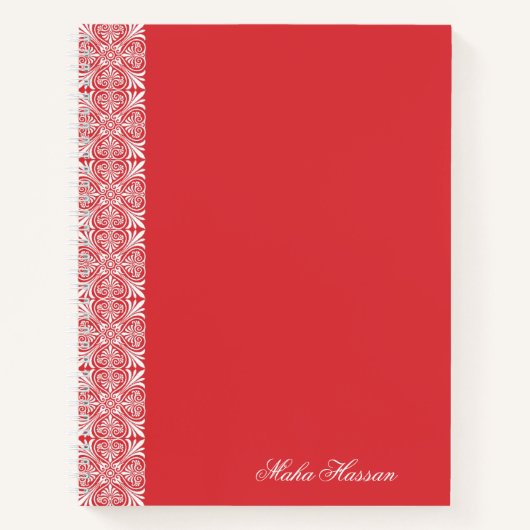 Personalized Poppy Red Floral Notebook   ノートブック (正面)