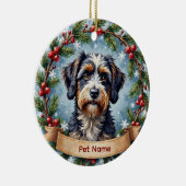 Personalized Portuguese Water Dog Christmas セラミックオーナメント (右)