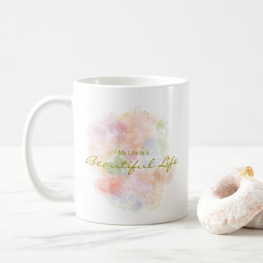 Personalized Positive Quote Resin Art Typography コーヒーマグカップ (ドーナツ)
