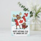 Personalized Postcard National Flag of Canada Day シーズンポストカード (スタンド正面)