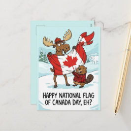 Personalized Postcard National Flag of Canada Day シーズンポストカード