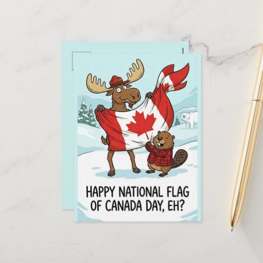 Personalized Postcard National Flag of Canada Day シーズンポストカード (正面/裏面インサイチュ)