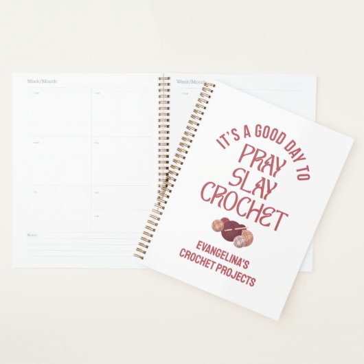 Personalized PRAY SLAY CROCHET Projects プランナー手帳 (ディスプレー)