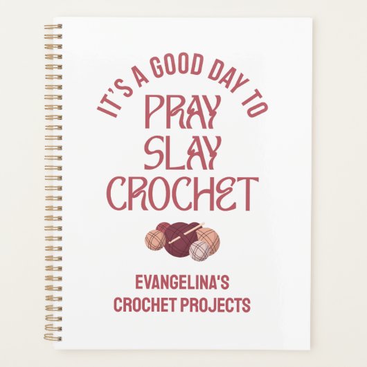 Personalized PRAY SLAY CROCHET Projects プランナー手帳 (正面)