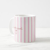 Personalized Pregnancy Reveal Pink Stripe コーヒーマグカップ (正面左)