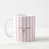 Personalized Pregnancy Reveal Pink Stripe コーヒーマグカップ (左)