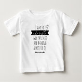 Personalized pregnancy reveal second child ベビーTシャツ (正面)
