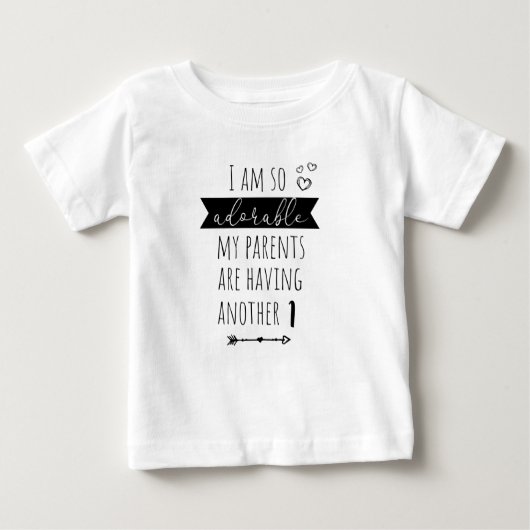 Personalized pregnancy reveal second child ベビーTシャツ (正面)