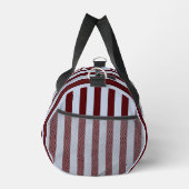 Personalized Preppy Brown Blue Cabana Stripe ダッフルバッグ (右)