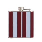 Personalized Preppy Brown Blue Cabana Stripe フラスク (裏面)