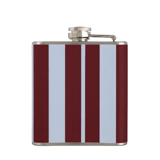 Personalized Preppy Brown Blue Cabana Stripe フラスク (裏面)