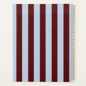 Personalized Preppy Brown Blue Cabana Stripe プランナー手帳 (裏面)