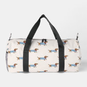 Personalized Preppy Cute Dachshund Dog Pattern ダッフルバッグ (裏面)