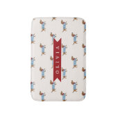 Personalized Preppy Cute Dachshund Dog Pattern バスマット (正面縦)