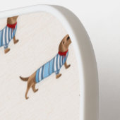 Personalized Preppy Cute Dachshund Dog Pattern ピックルボールラケット (左詳細)