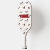 Personalized Preppy Cute Dachshund Dog Pattern ピックルボールラケット (左)
