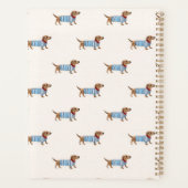 Personalized Preppy Cute Dachshund Dog Pattern プランナー手帳 (裏面)