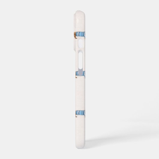 Personalized Preppy Cute Dachshund Dog Pattern iPhone 16ケース (左側面)