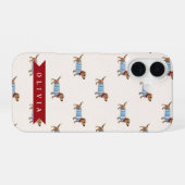 Personalized Preppy Cute Dachshund Dog Pattern iPhone 16ケース (裏面横)