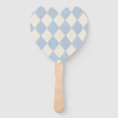 Personalized Preppy Soft Blue Fuzzy Argyle Name ハンドファン (裏面)