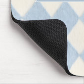 Personalized Preppy Soft Blue Fuzzy Argyle Name マウスパッド (コーナー)