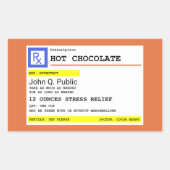 Personalized Prescription Hot Chocolate  長方形シール (正面)