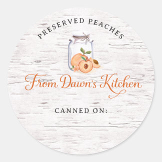 Personalized Preserved Peaches Canning Stickers ラウンドシール