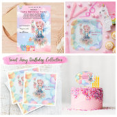 Personalized Pretty Blue Fairy Birthday Napkins  スタンダードカクテルナプキン