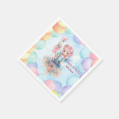 Personalized Pretty Blue Fairy Birthday Napkins  スタンダードカクテルナプキン (角)