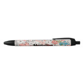 Personalized pretty classic floral Paisley pattern 黒ボールペン (トップ)