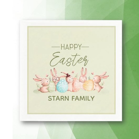 Personalized, pretty Easter festive napkins スタンダードカクテルナプキン