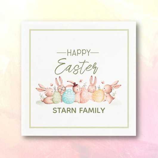 Personalized, pretty Easter festive napkins スタンダードカクテルナプキン