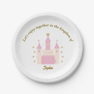 "Personalized Princess and Castle Plates | Magical ペーパープレート