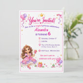 Personalized Princess Birthday Invitation for Girl 招待状 (スタンド正面)