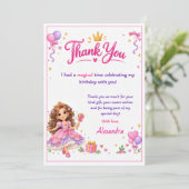 Personalized Princess Birthday Thank You Card for シーズンカード (スタンド正面)
