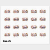 Personalized  Princess Floral Name Stickers  ラウンドシール (シート)