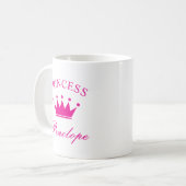Personalized princess mug with crown and name コーヒーマグカップ (正面左)