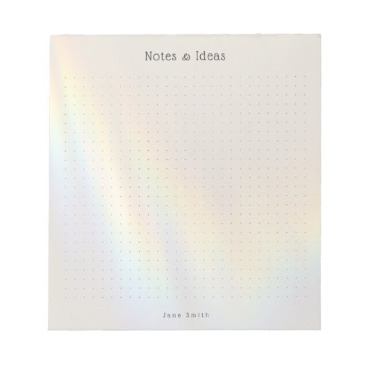 Personalized prism rainbow aesthetic dot Grid ノートパッド (正面)