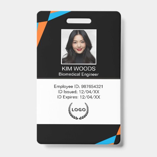 Personalized Professional Employee ID Photo バッジ (正面)
