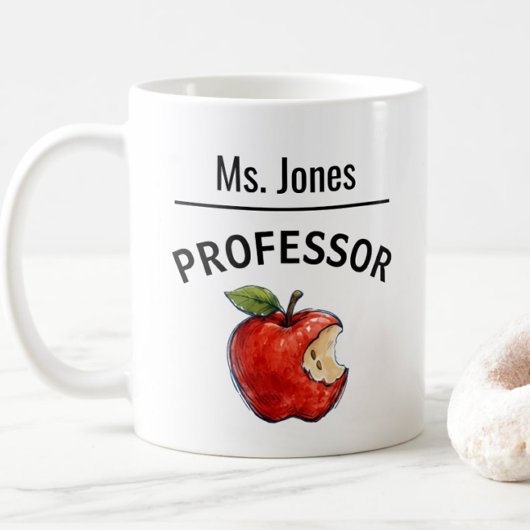 Personalized PROFESSOR Name Apple Gift コーヒーマグカップ