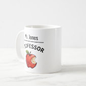 Personalized PROFESSOR Name Apple Gift コーヒーマグカップ (正面左)