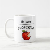 Personalized PROFESSOR Name Apple Gift コーヒーマグカップ (左)