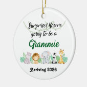 Personalized Promoted To Grandparent Jungle Animal セラミックオーナメント (左)