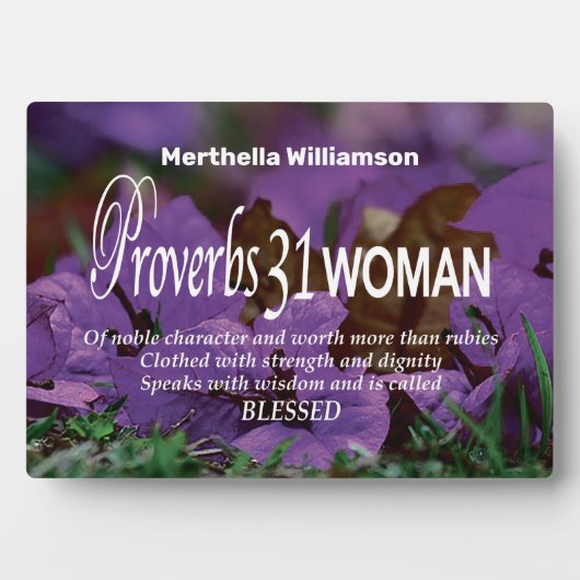 Personalized PROVERBS 31 WOMAN Inspirational フォトプラーク (正面)