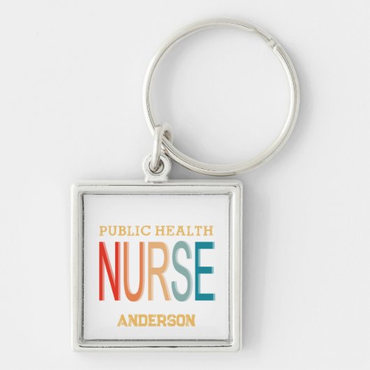 Personalized Public health nurse RN gifts キーホルダー (正面)