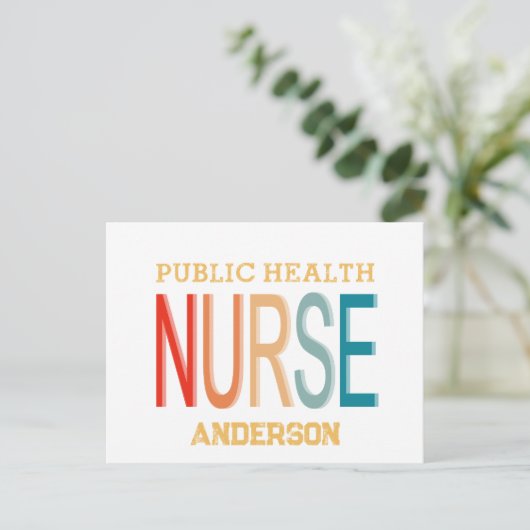 Personalized Public health nurse RN gifts シーズンポストカード (スタンド正面)