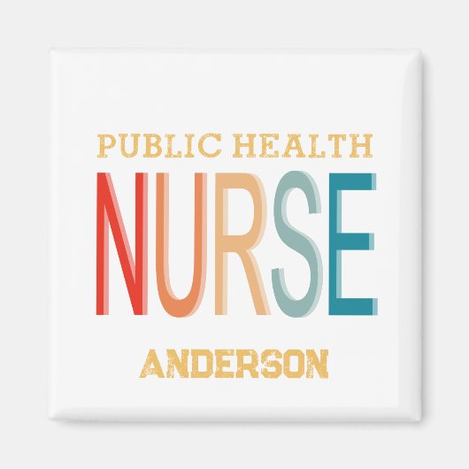 Personalized Public health nurse RN gifts マグネット (正面)