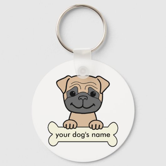 Personalized Pug キーホルダー (正面)
