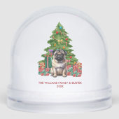 Personalized Pug Dog Christmas (正面)