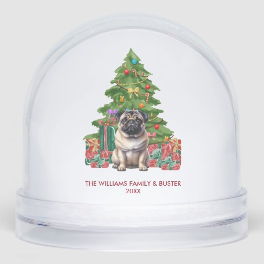 Personalized Pug Dog Christmas (正面)